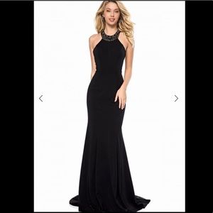 Sherri Hill Beaded Halter Mermaid Prom Dress